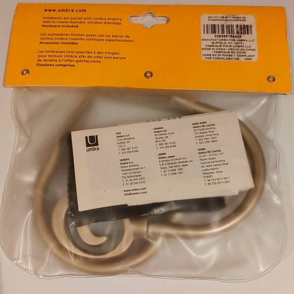 Pair of Umbra Drapery Scarf Holder /Curtain Holdback Set - Picture 2 of 3